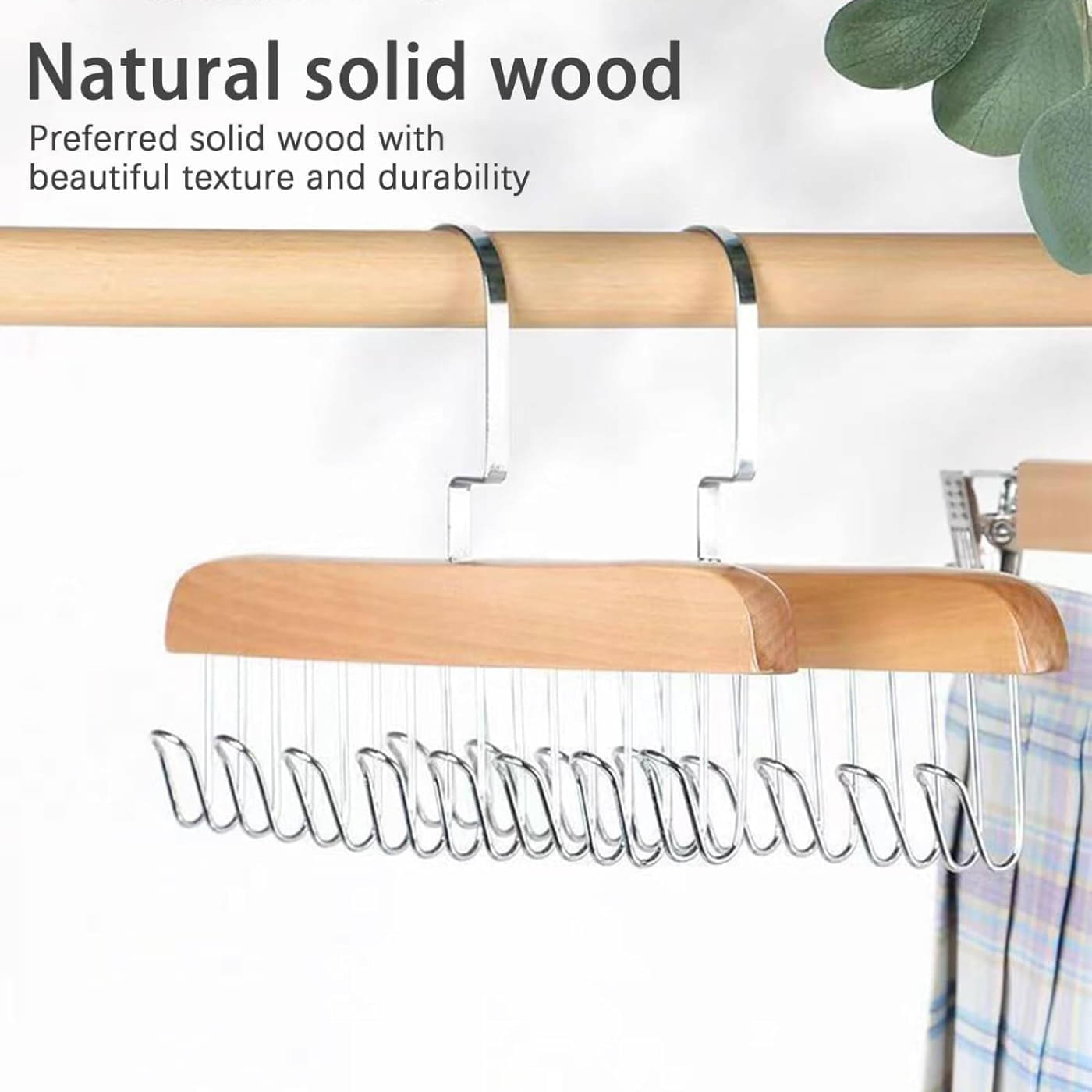     			8 Hook Wooden Hangers | MultiPurpose 8 Hook Wooden Hangers | Wooden Belt Hanger | Tie 8 Hook Hanger | Closet Hangers | Foldable Hooks Wood Hanger | Multi Hook Hanger | 8 in 1 Lotus Wood Tie And Belt Hanger | Space Saving 8 Hook Hanger