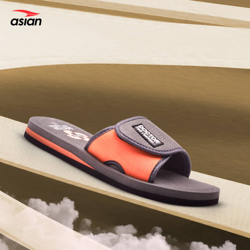     			ASIAN Dark Grey Men's Slide Flip Flop