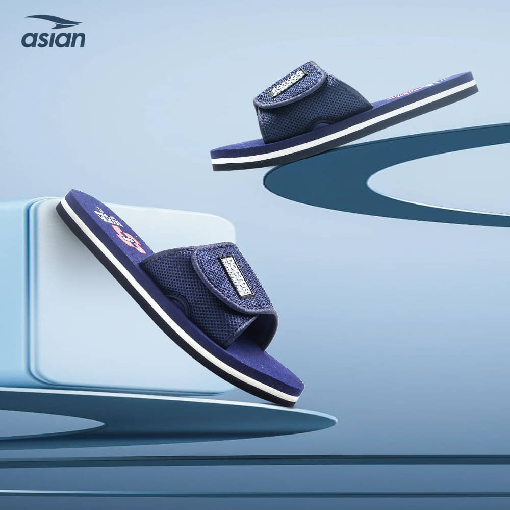     			ASIAN Navy Men's Slide Flip Flop