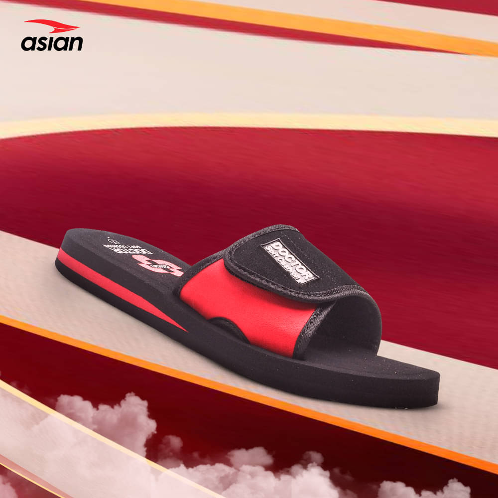     			ASIAN Red Men's Slide Flip Flop