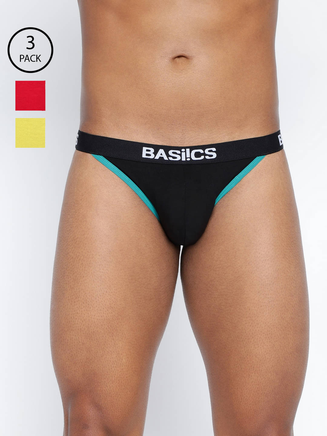 BASIICS By La Intimo Pack of 3 Cotton Blend Briefs For Men's ( Multicolor ) BASIICS By La Intimo Pack of 3 Cotton Blend Briefs For Men's ( Multicolor )