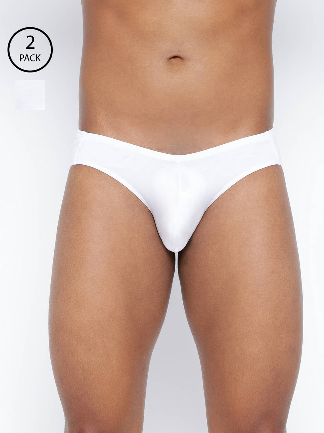 BASIICS By La Intimo Pack of 2 Cotton Blend Briefs For Men's ( White ) BASIICS By La Intimo Pack of 2 Cotton Blend Briefs For Men's ( White )