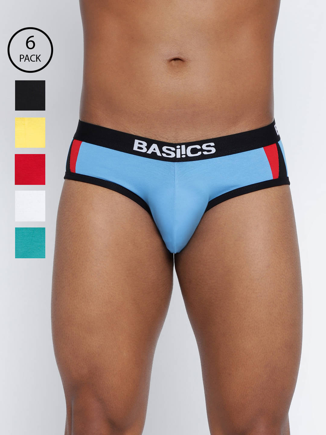     			BASIICS By La Intimo Pack of 6 Cotton Blend Briefs For Men's ( Multi )