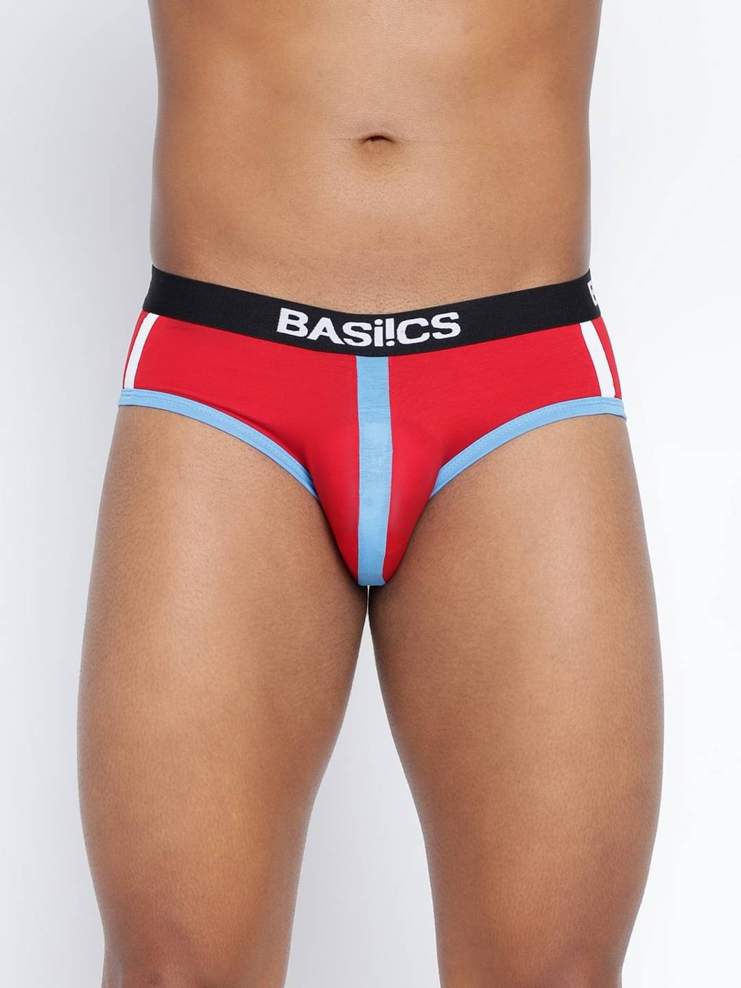 BASIICS By La Intimo Pack of 1 Cotton Blend Briefs For Men's ( Red ) BASIICS By La Intimo Pack of 1 Cotton Blend Briefs For Men's ( Red )