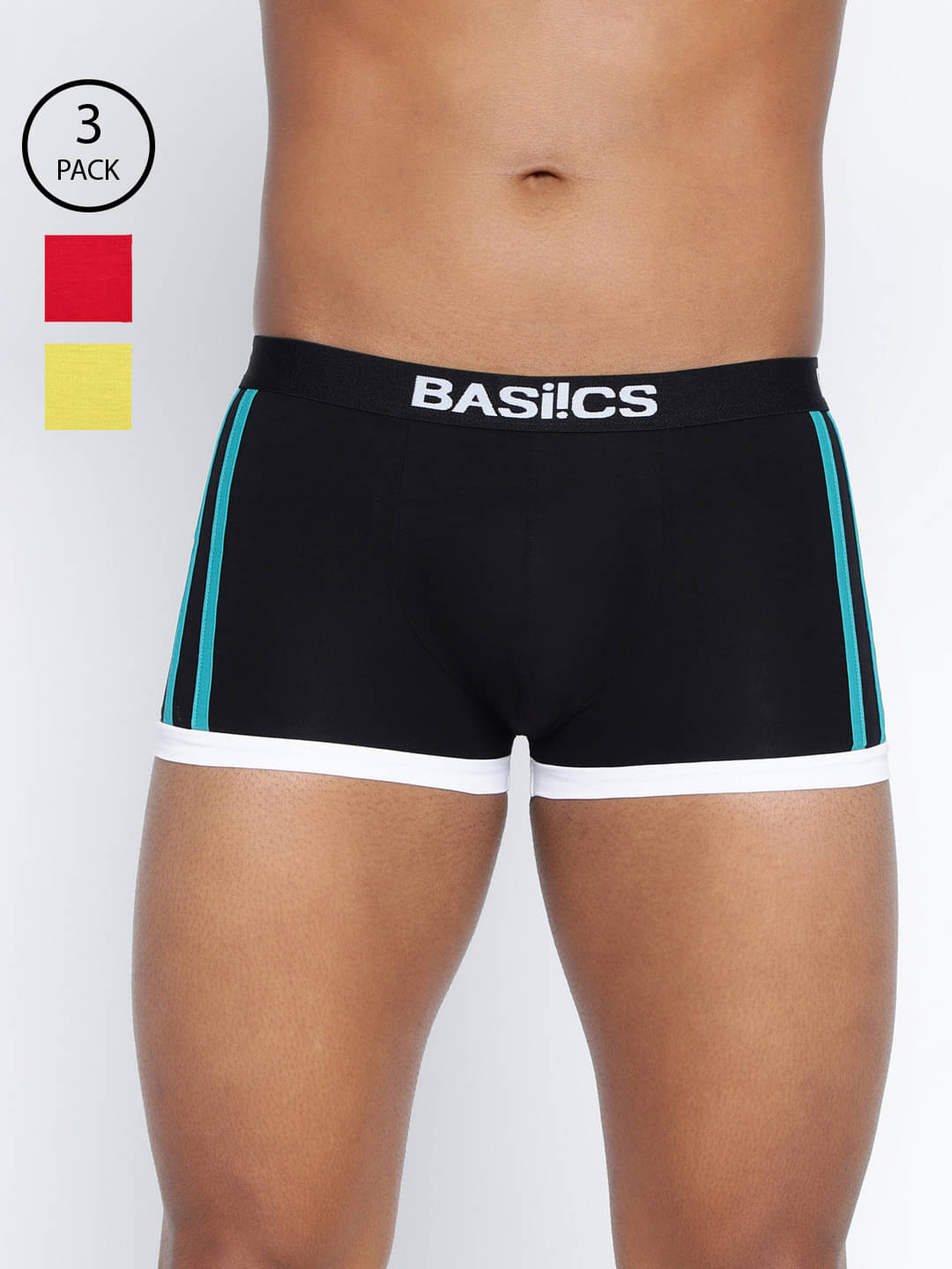     			BASIICS By La Intimo Pack of 3 Cotton Blend Trunks For Men's ( Multi )