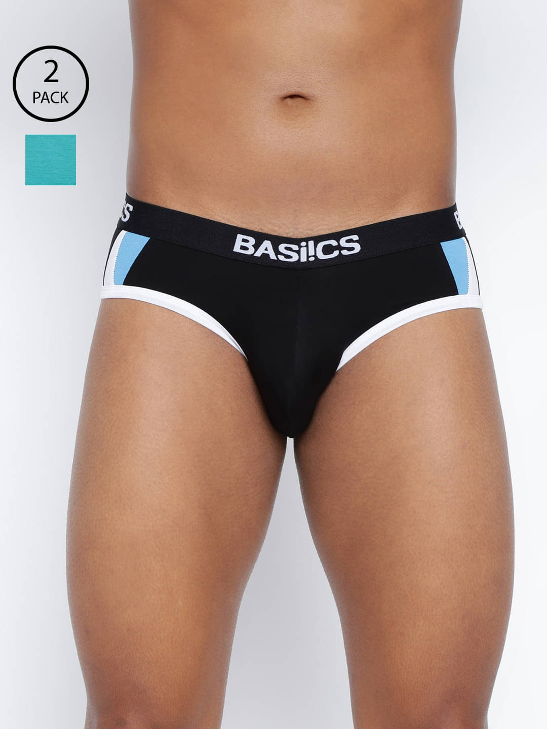 BASIICS By La Intimo Pack of 2 Cotton Blend Briefs For Men's ( Multi )     			BASIICS By La Intimo Pack of 2 Cotton Blend Briefs For Men's ( Multi )