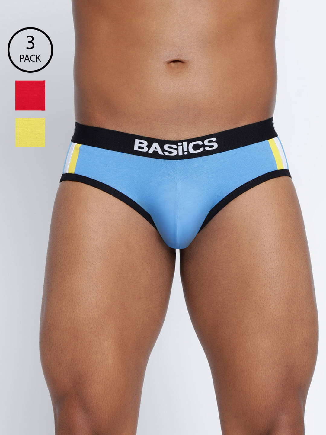    			BASIICS By La Intimo Pack of 3 Cotton Blend Briefs For Men's ( Multicolor )