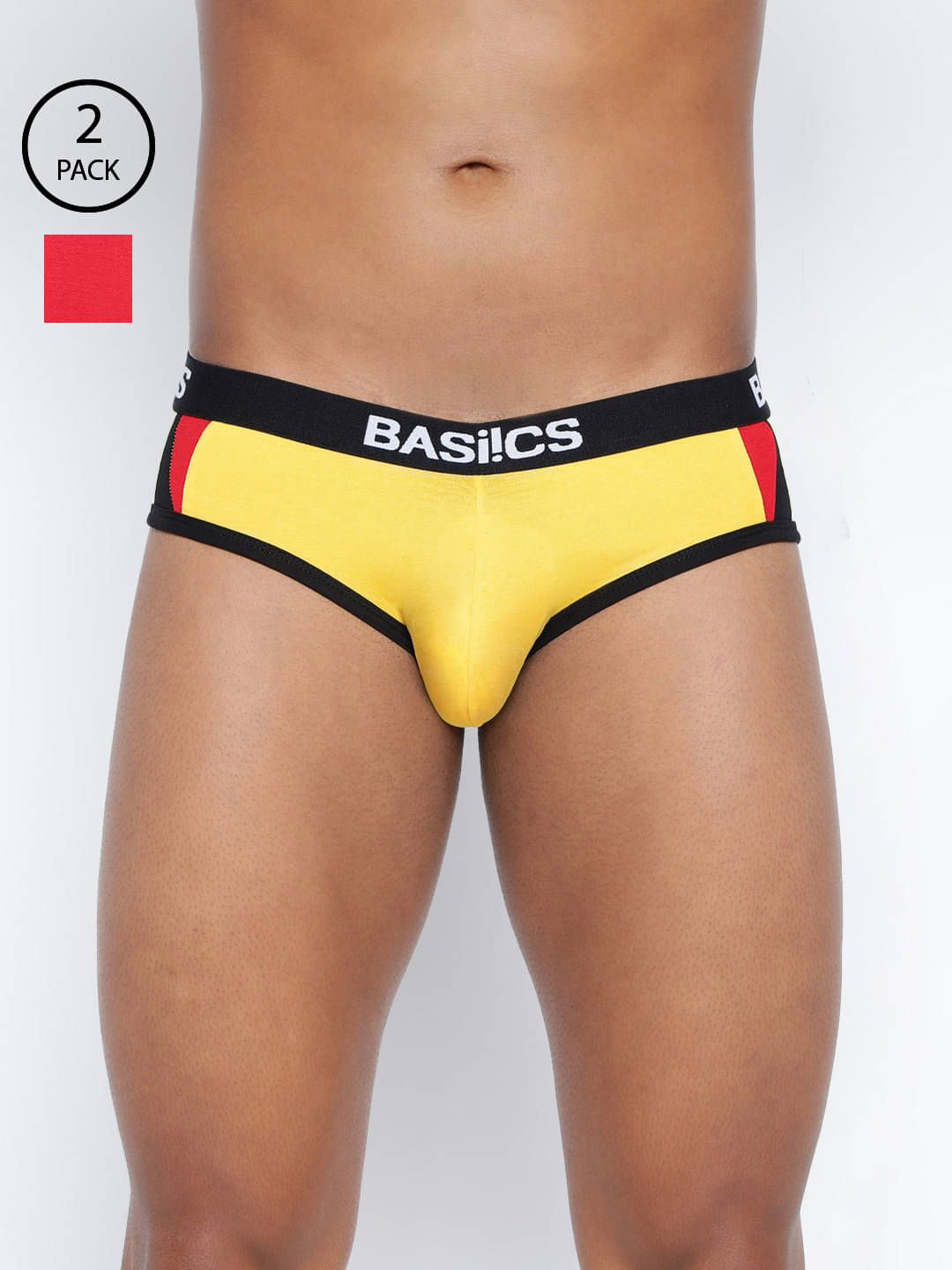BASIICS By La Intimo Pack of 2 Cotton Blend Briefs For Men's ( Multicolor ) BASIICS By La Intimo Pack of 2 Cotton Blend Briefs For Men's ( Multicolor )