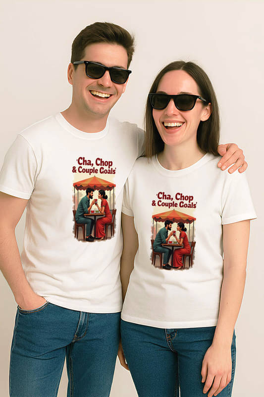 BINAYAK Cotton Round Neck Regular Fit Couple T-Shirt ( White ) BINAYAK Cotton Round Neck Regular Fit Couple T-Shirt ( White )