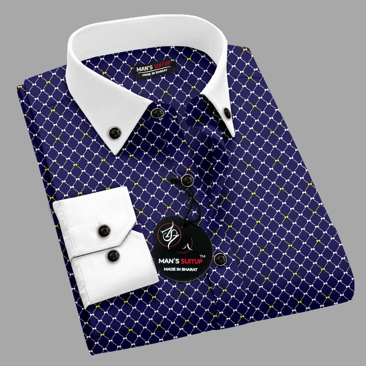     			BLACK DARK Cotton Blend Regular Fit Printed Full Sleeves Men's Casual Shirt - Blue ( Pack of 1 )