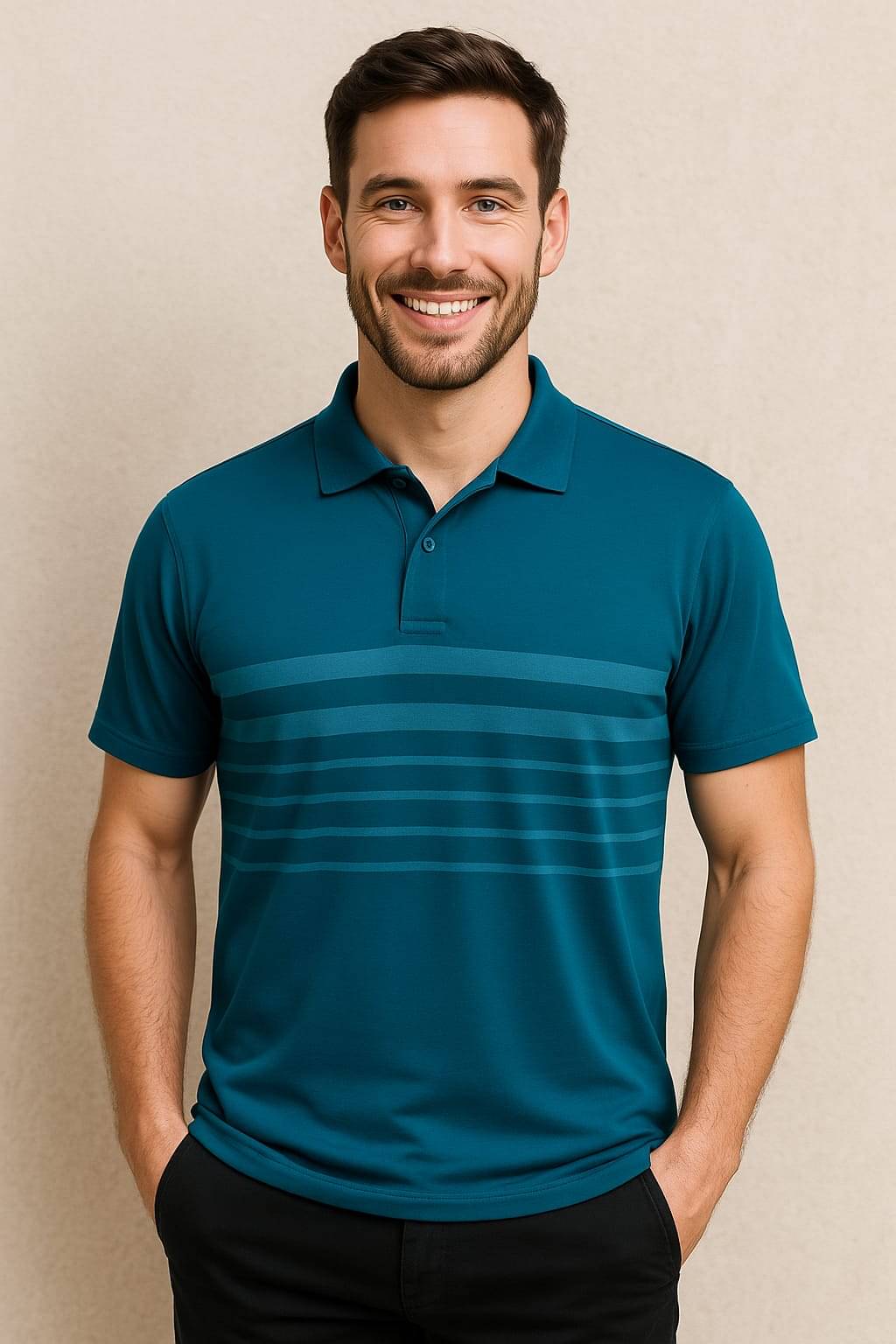     			BLISS BOYS Men Polyester Regular Fit Printed Polo T Shirt ( Blue )