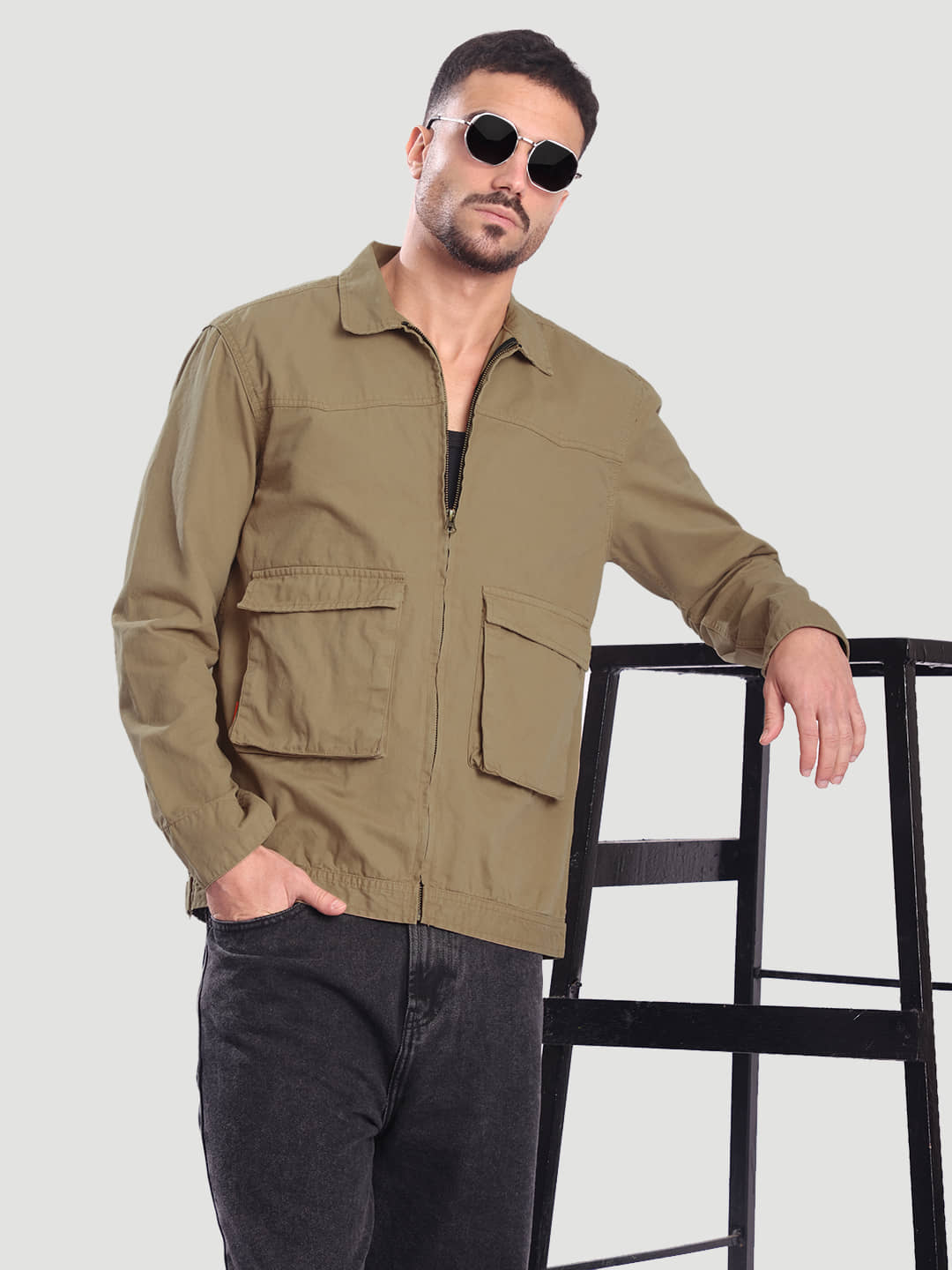 Bene Kleed Cotton Men's Casual Jacket - Khaki ( Pack of 1 ) - Jackets & Coats | Buy online on ZillyBuy
