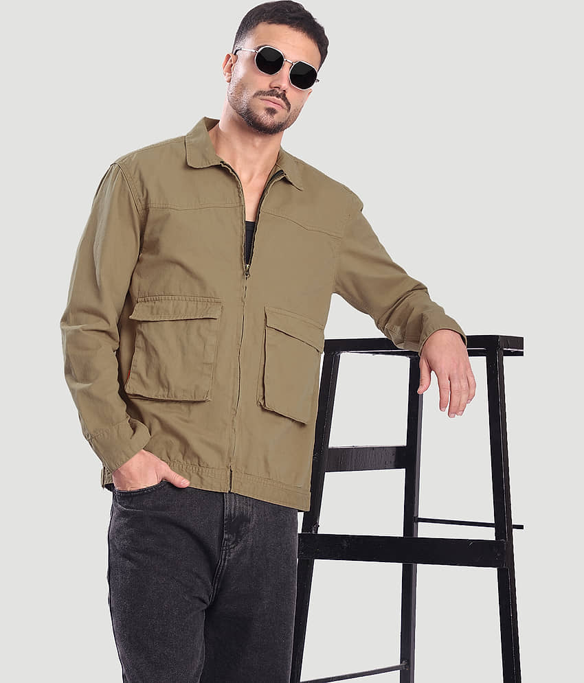 Bene Kleed Cotton Men's Casual Jacket - Khaki ( Pack of 1 ) - Jackets & Coats | Buy online on ZillyBuy