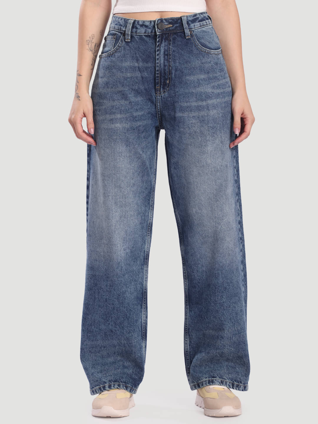     			Bene Kleed Women's Relaxed Fit High-Rise Jeans ( Blue )