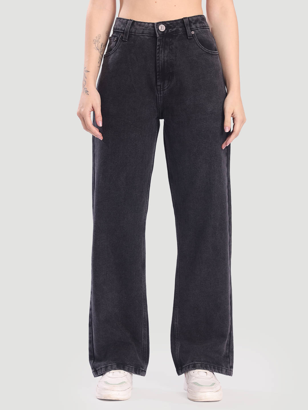     			Bene Kleed Women's Straight Fit High-Rise Jeans ( Black )