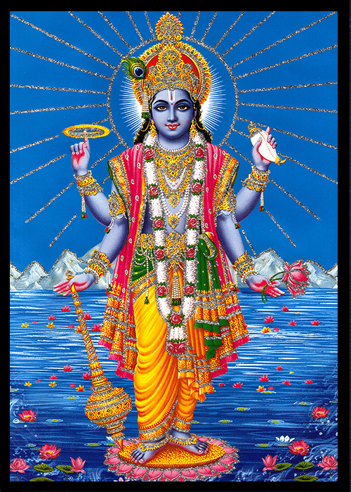 CHATURVUJ NARAYAN VISHNU Sparkled Laminated Photo 8 (Width) x 11 (Length) inch on Wooden Base With Back Support & Wall Hanging Mount CHATURVUJ NARAYAN VISHNU Sparkled Laminated Photo 8 (Width) x 11 (Length) inch on Wooden Base With Back Support & Wall Hanging Mount