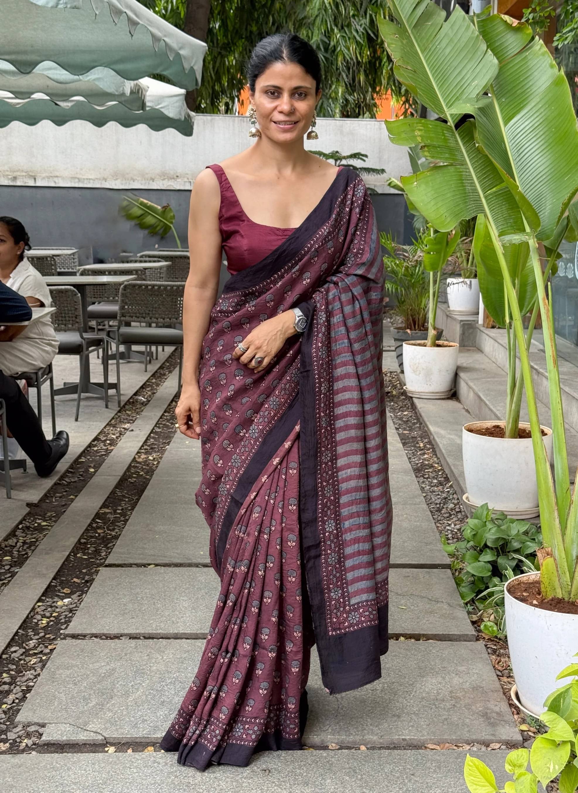 Estela Cotton Printed Regular Saree With Unstitched Blouse Piece ( Maroon )     			Estela Cotton Printed Regular Saree With Unstitched Blouse Piece ( Maroon )