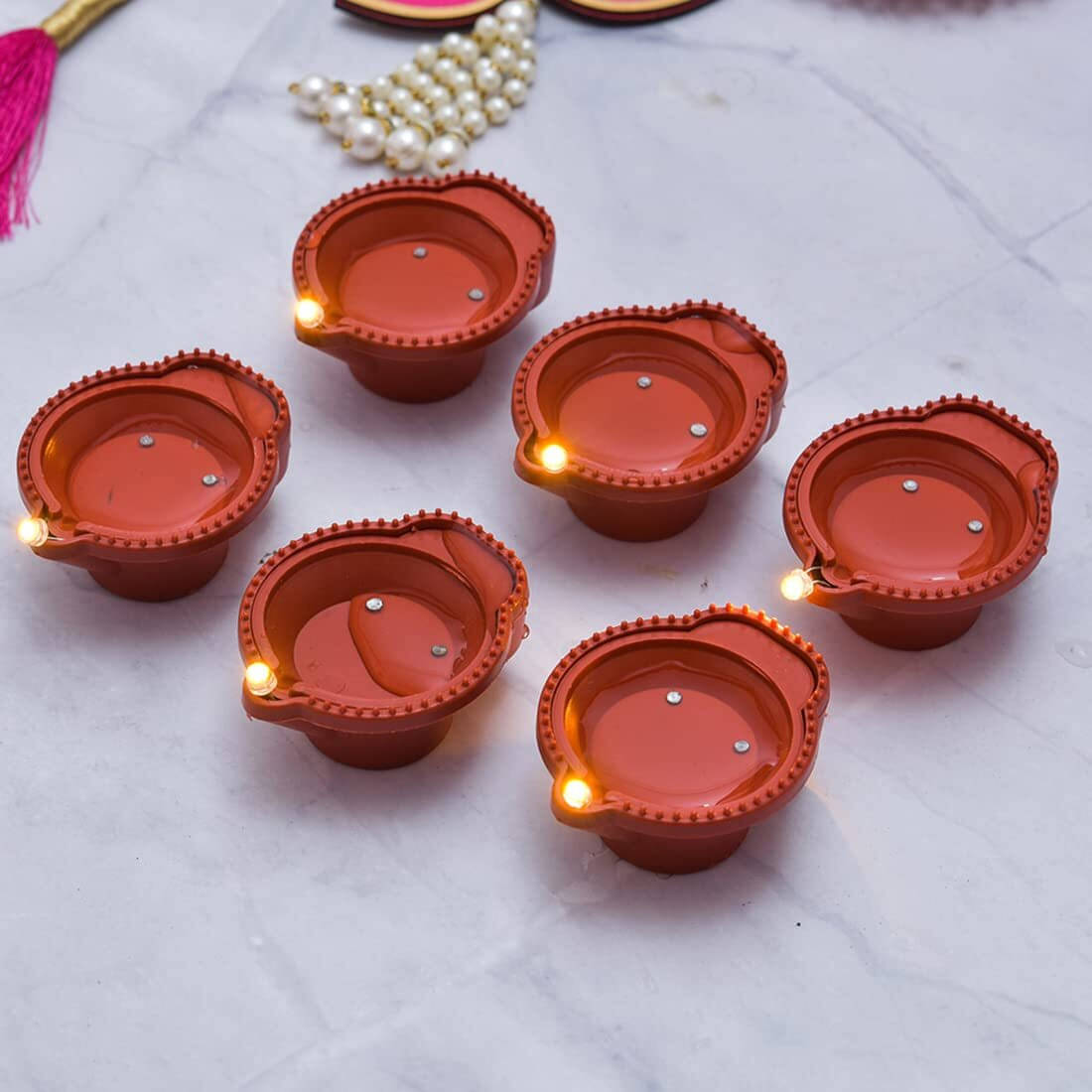     			FASHION BIZZ Brown LED Tea Light Candle 5 cm ( Pack of 6 )