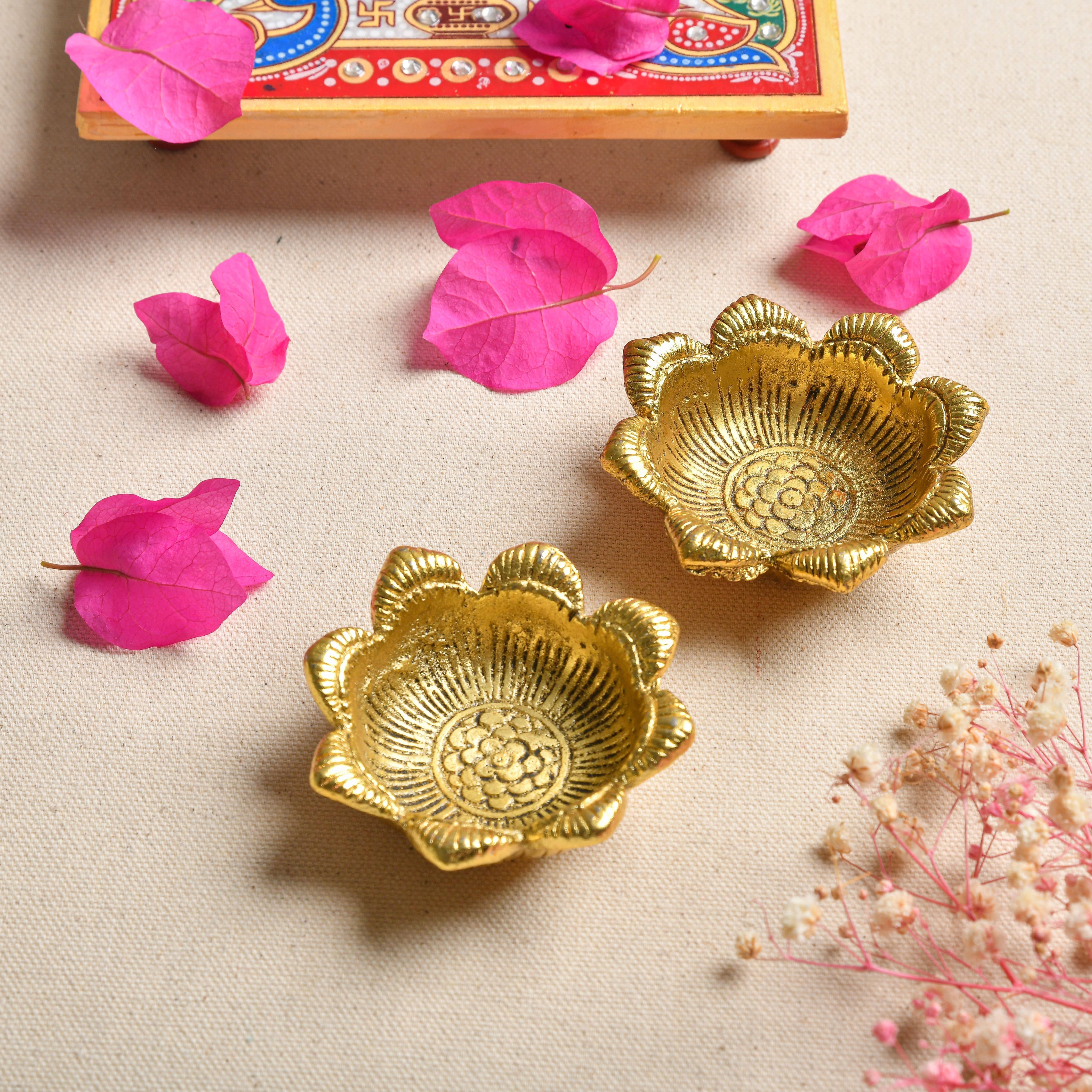 FASHION BIZZ Gold LED Tea Light Candle 5 cm ( Pack of 2 )
