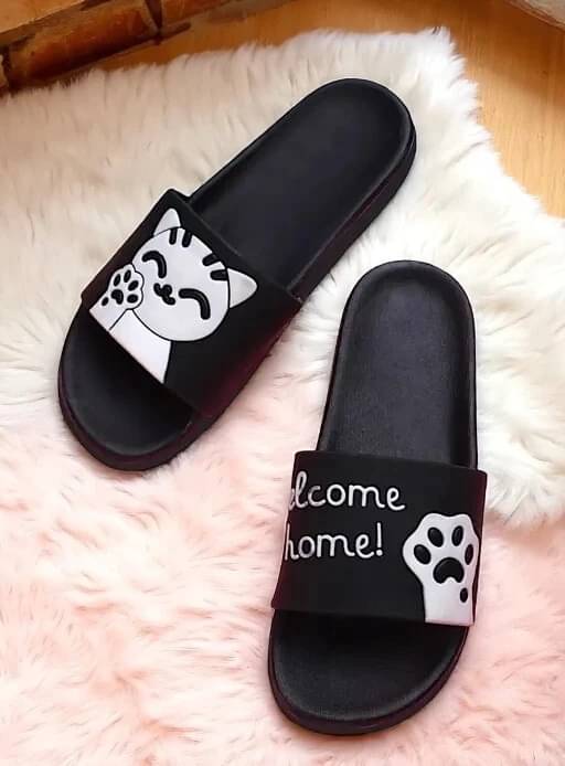     			LAVAVS Black Women's Flip Flop