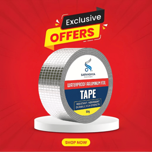 Leakage Repair Waterproof Tape for Pipe Leakage Roof Water Leakage Solution (5 Meter), Waterproof Leakage Repair Adhesive Aluminium Foil Butyl Tape for Pipe Roof, roof leakage tape, Adhesive Tape, Leakage Repair Tape, Waterproof Leakage Repair tape     			Leakage Repair Waterproof Tape for Pipe Leakage Roof Water Leakage Solution (5 Meter), Waterproof Leakage Repair Adhesive Aluminium Foil Butyl Tape for Pipe Roof, roof leakage tape, Adhesive Tape, Leakage Repair Tape, Waterproof Leakage Repair tape
