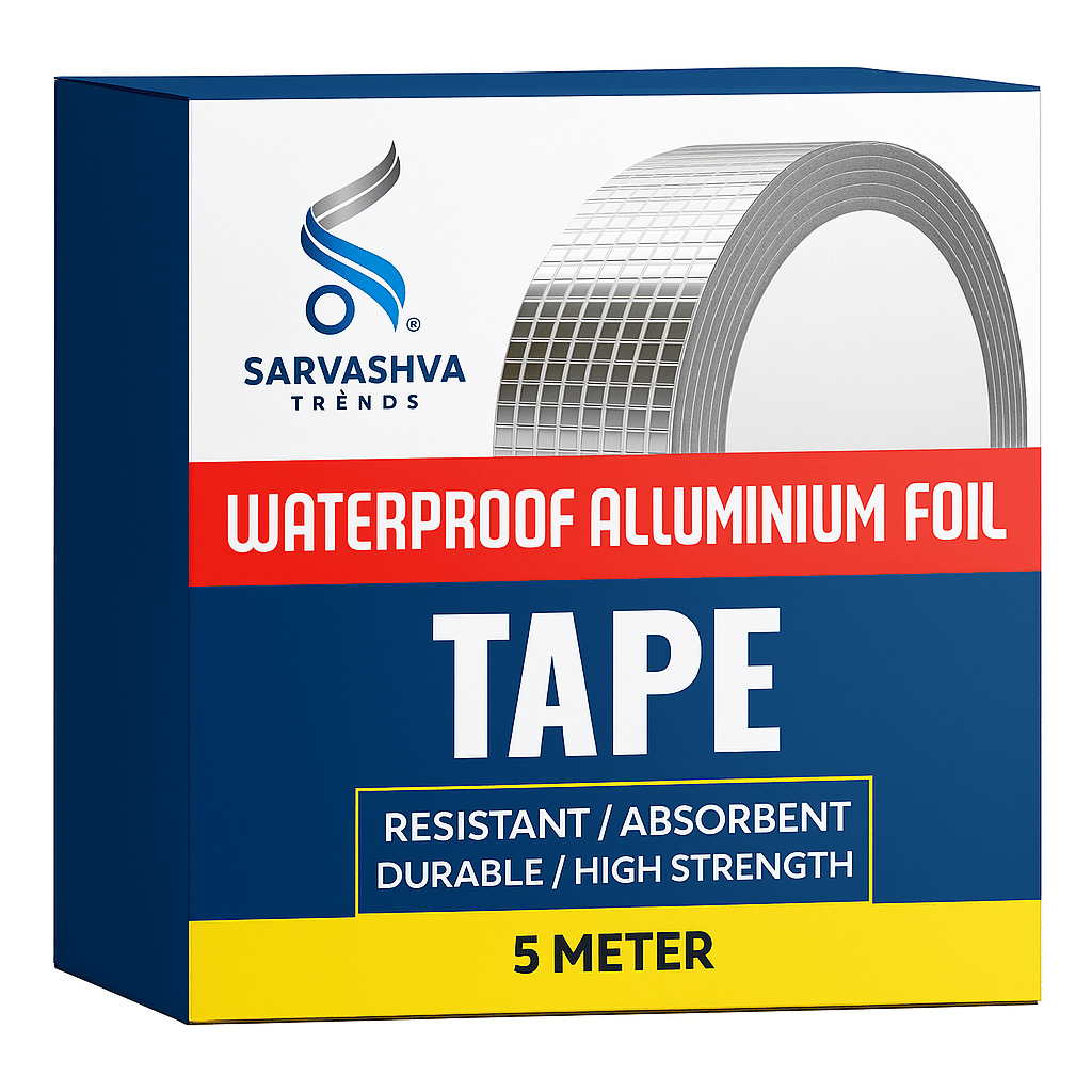 Leakage Repair Waterproof Tape for Pipe Leakage Roof Water Leakage Solution (5 Meter), Waterproof Leakage Repair Adhesive Aluminium Foil Butyl Tape for Pipe Roof, roof leakage tape, Adhesive Tape, Leakage Repair Tape, Waterproof Leakage Repair tape     			Leakage Repair Waterproof Tape for Pipe Leakage Roof Water Leakage Solution (5 Meter), Waterproof Leakage Repair Adhesive Aluminium Foil Butyl Tape for Pipe Roof, roof leakage tape, Adhesive Tape, Leakage Repair Tape, Waterproof Leakage Repair tape