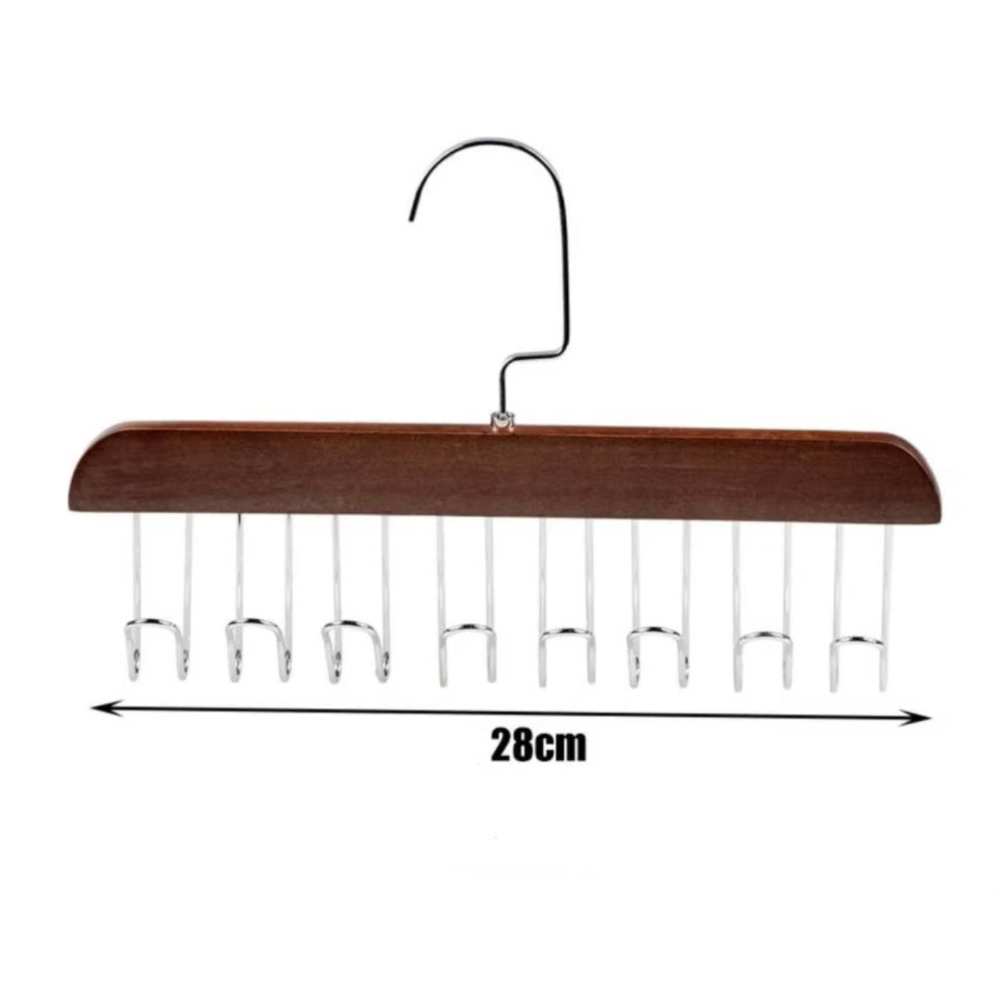     			Multipurpose Wooden Closet Hanger | Tie Rack | Belt Rack | Scarf Organizer | Wooden Hanger with Metal Chrome Hooks, Wooden Hanger, hanging hook, hanger clothing, hanger cloth, hanging clothing