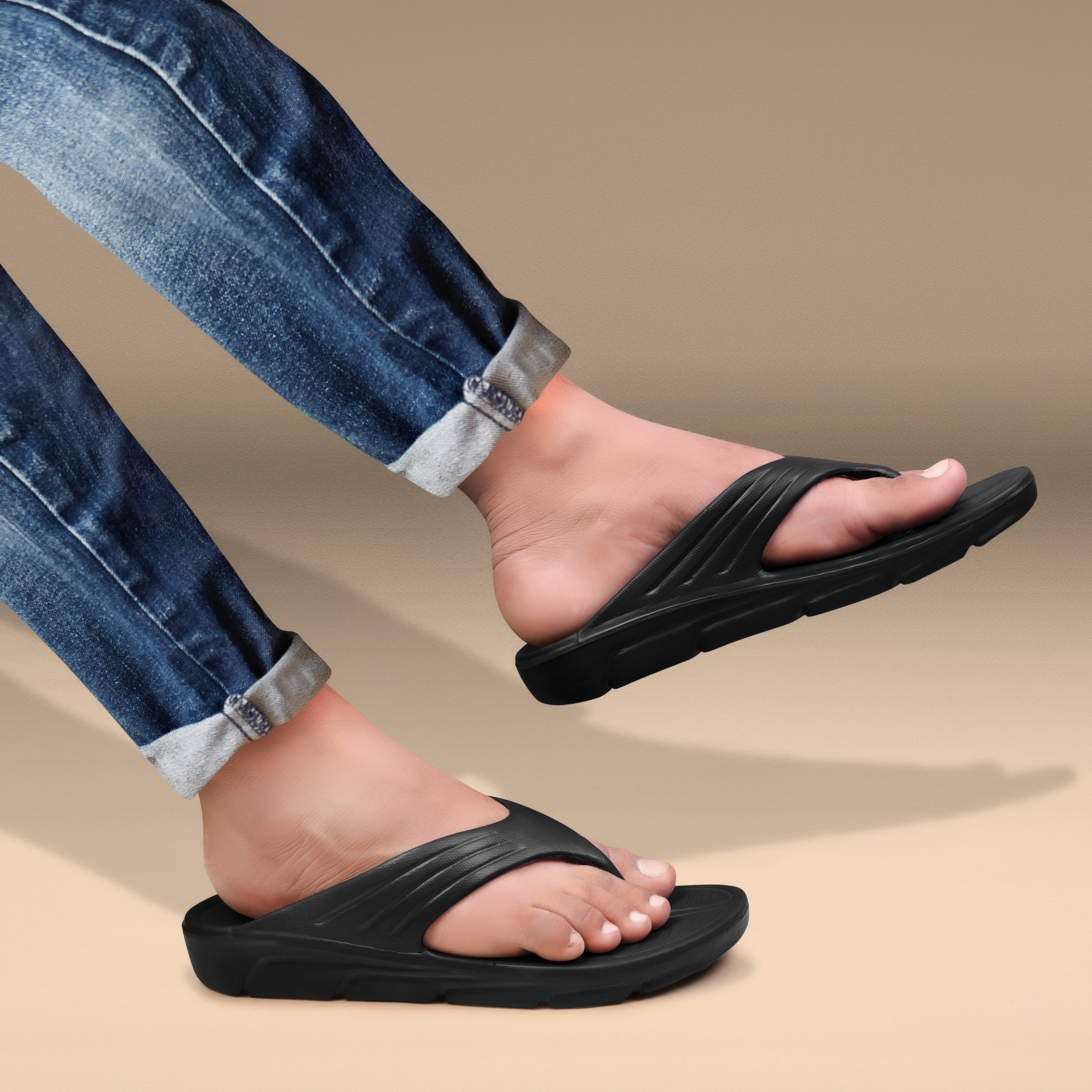     			PENNEN Black Men's Thong Flip Flop