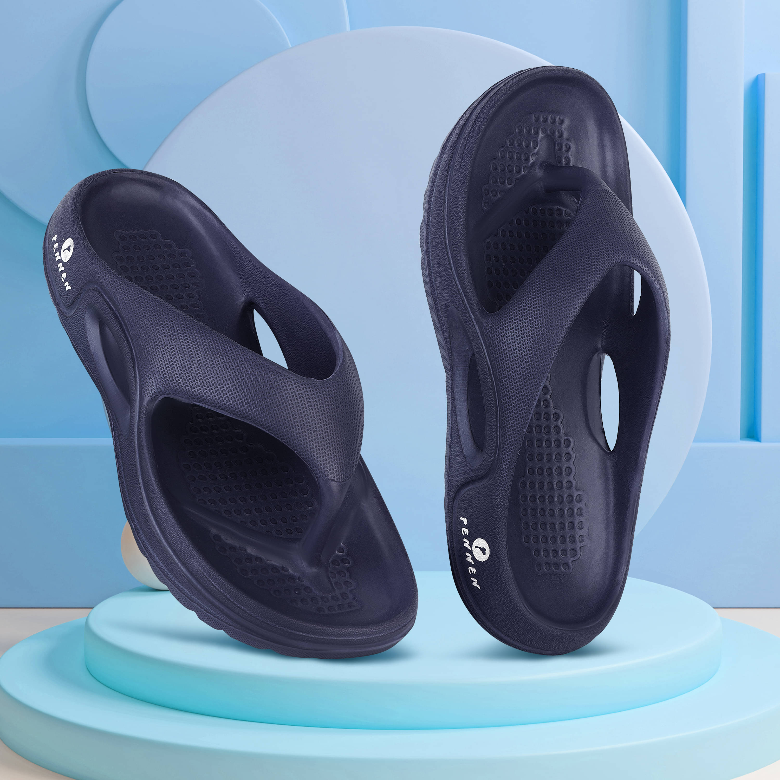     			PENNEN Blue Men's Thong Flip Flop