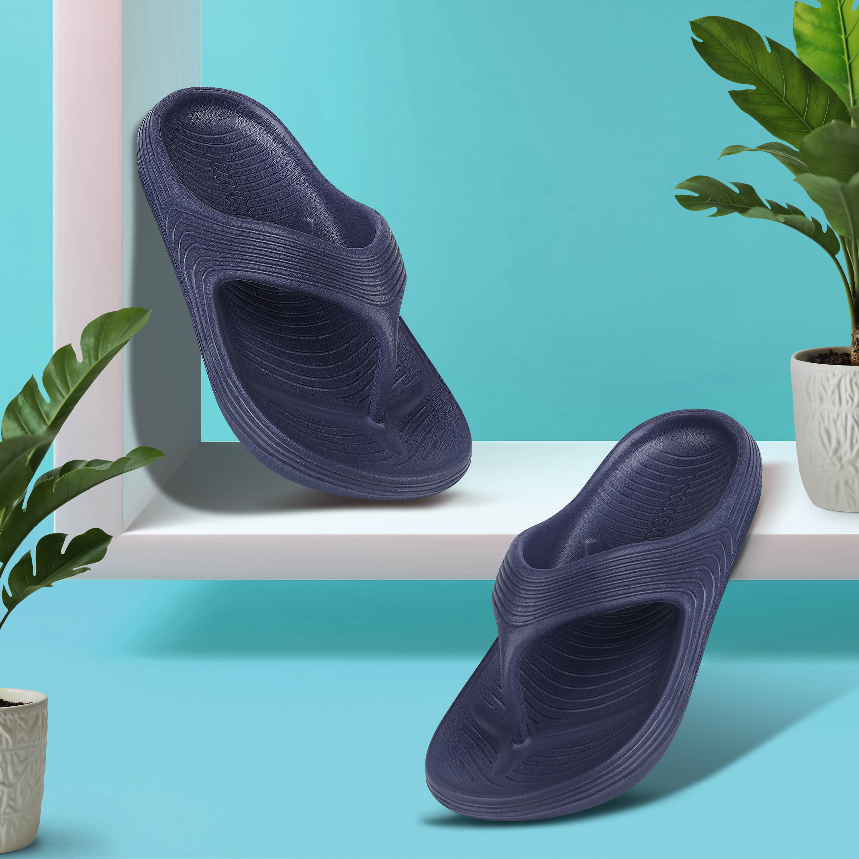     			PENNEN Blue Men's Thong Flip Flop