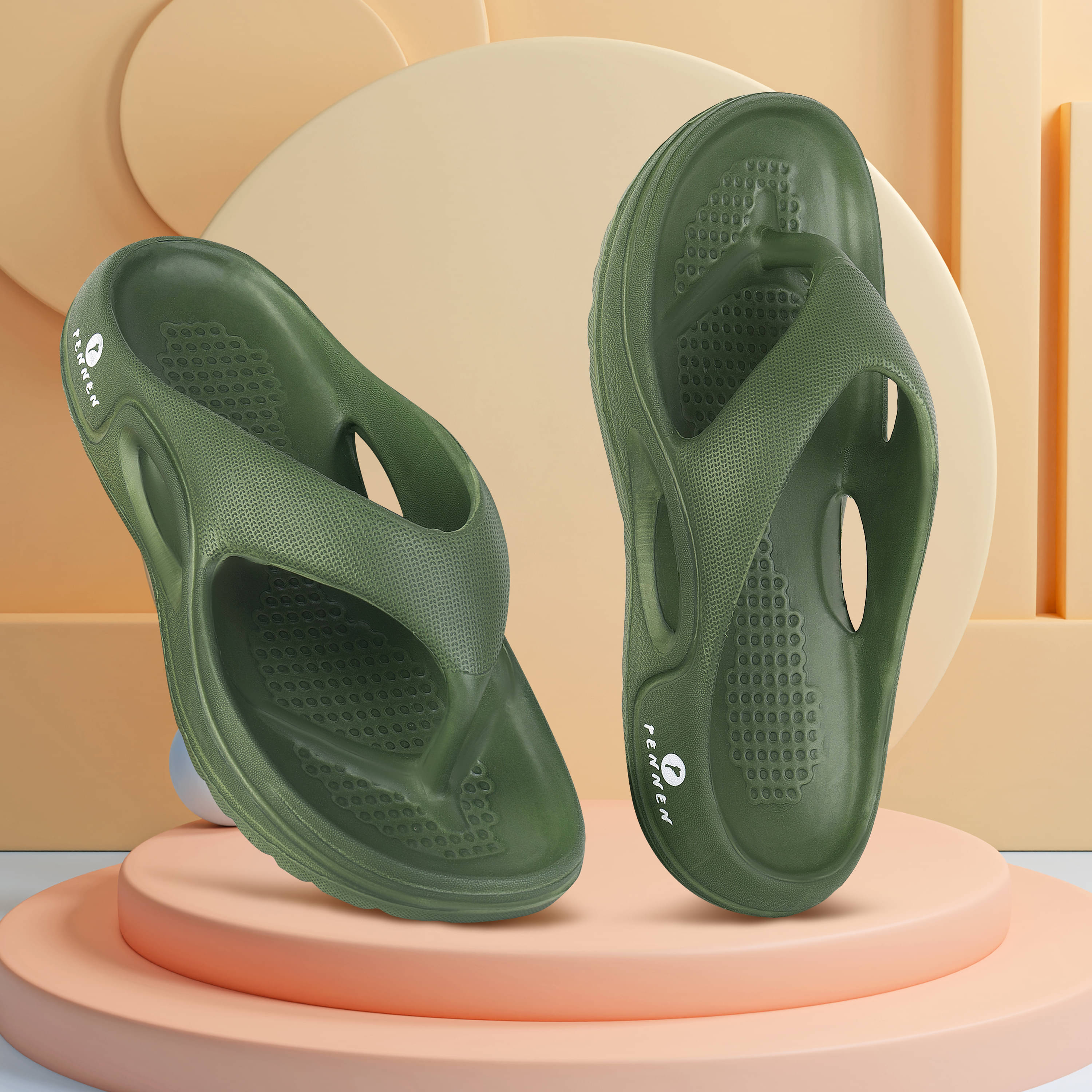     			PENNEN Green Men's Thong Flip Flop