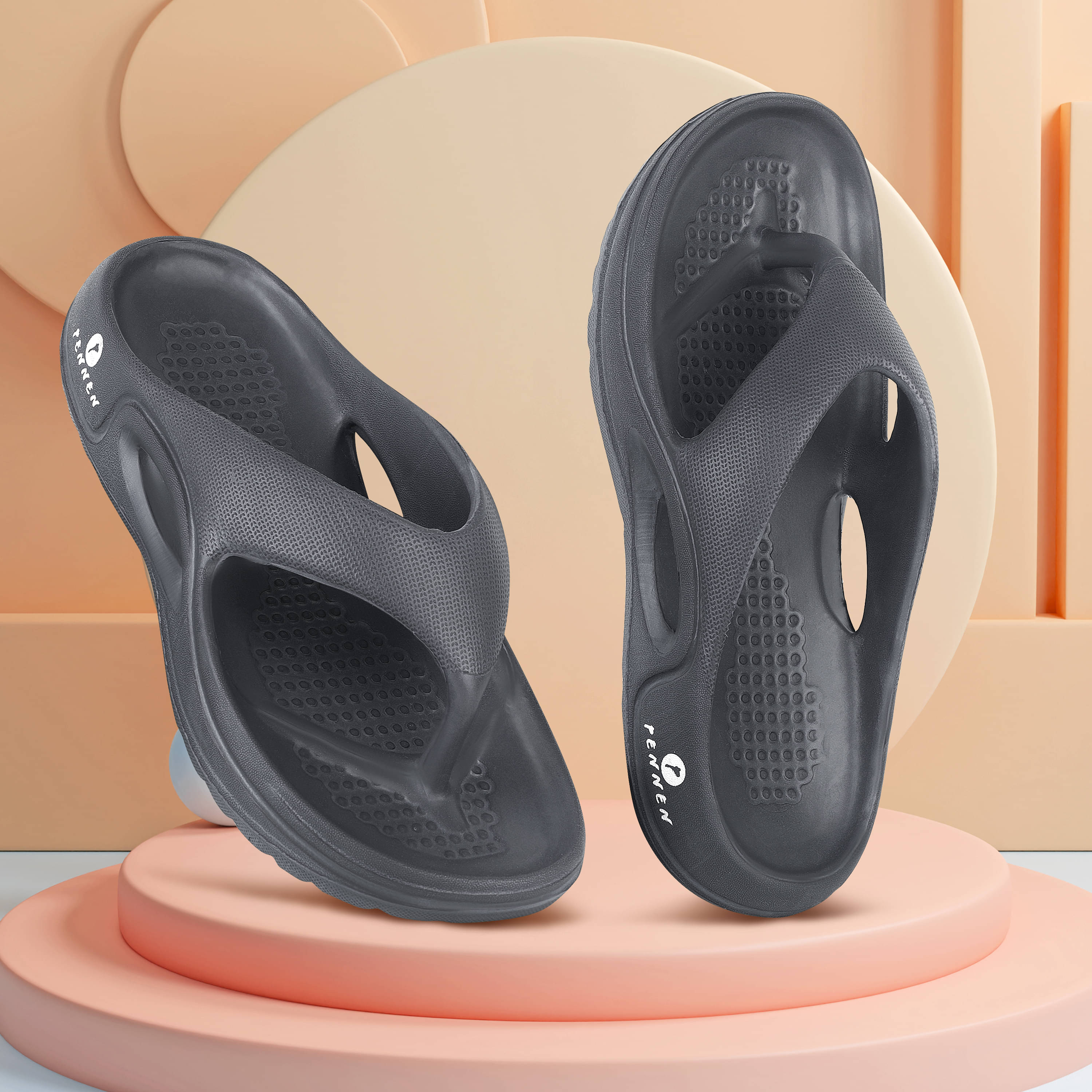     			PENNEN Grey Men's Thong Flip Flop
