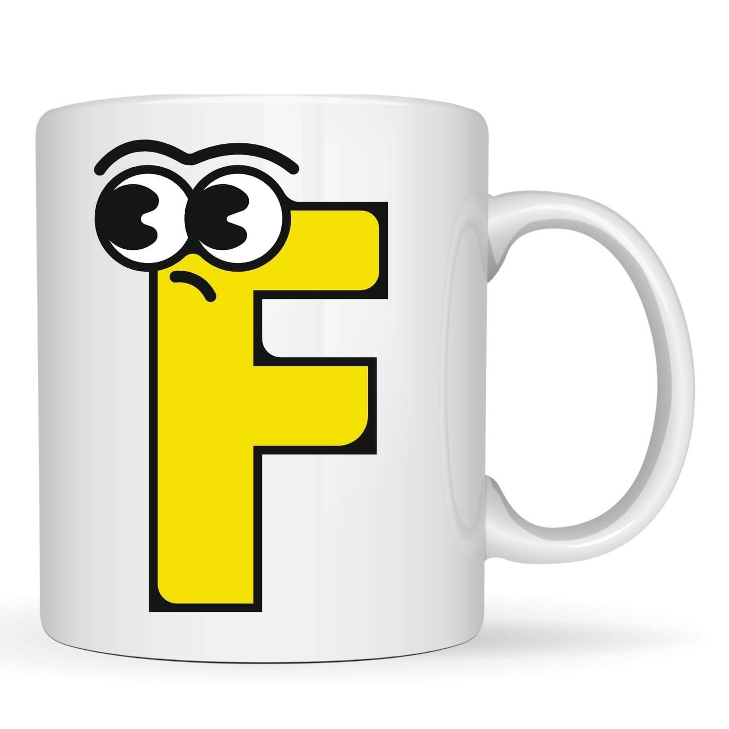     			Ridaa Cute Alphabet Mug F Ceramic Coffee Mug 350 mL ( Pack of 1 )