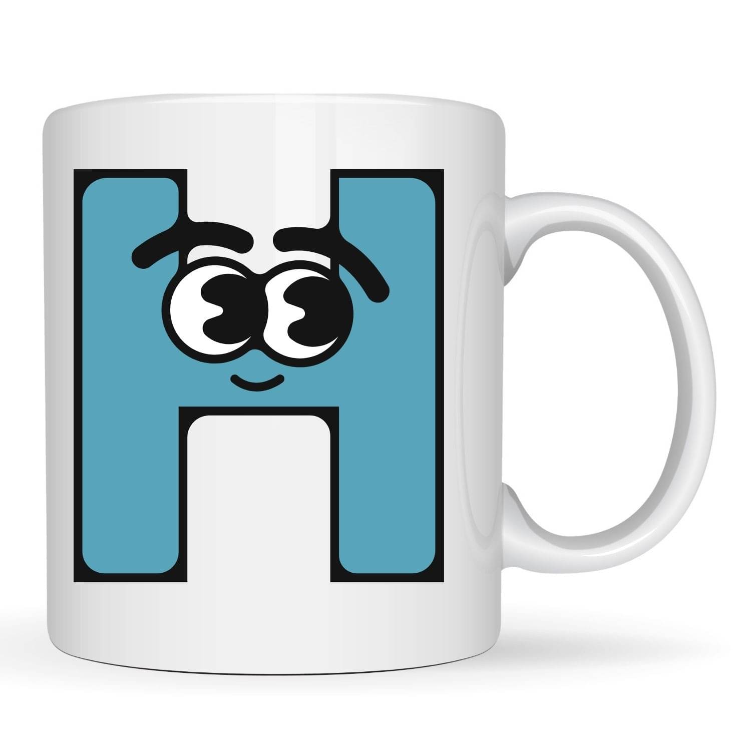     			Ridaa Cute Alphabet Mug H Ceramic Coffee Mug 350 mL ( Pack of 1 )