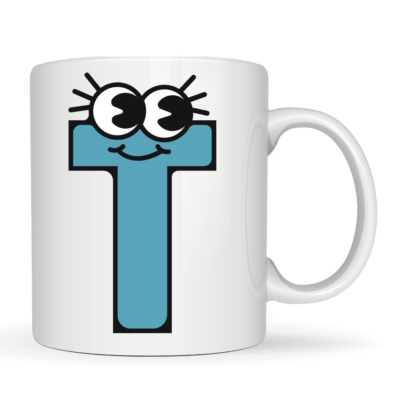     			Ridaa Cute Alphabet Mug T Ceramic Coffee Mug 350 mL ( Pack of 1 )