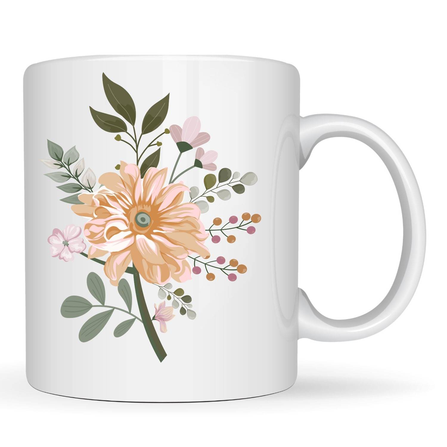     			Ridaa Cute Flower Mug Ceramic Coffee Mug 350 mL ( Pack of 1 )
