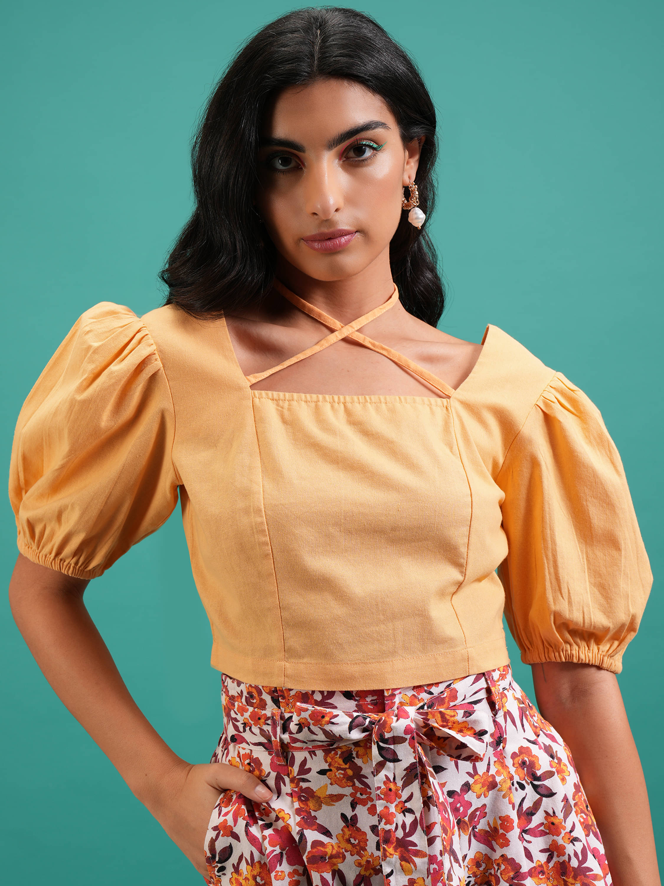     			Tokyo Talkies Women's Cotton Regular Top ( Peach )