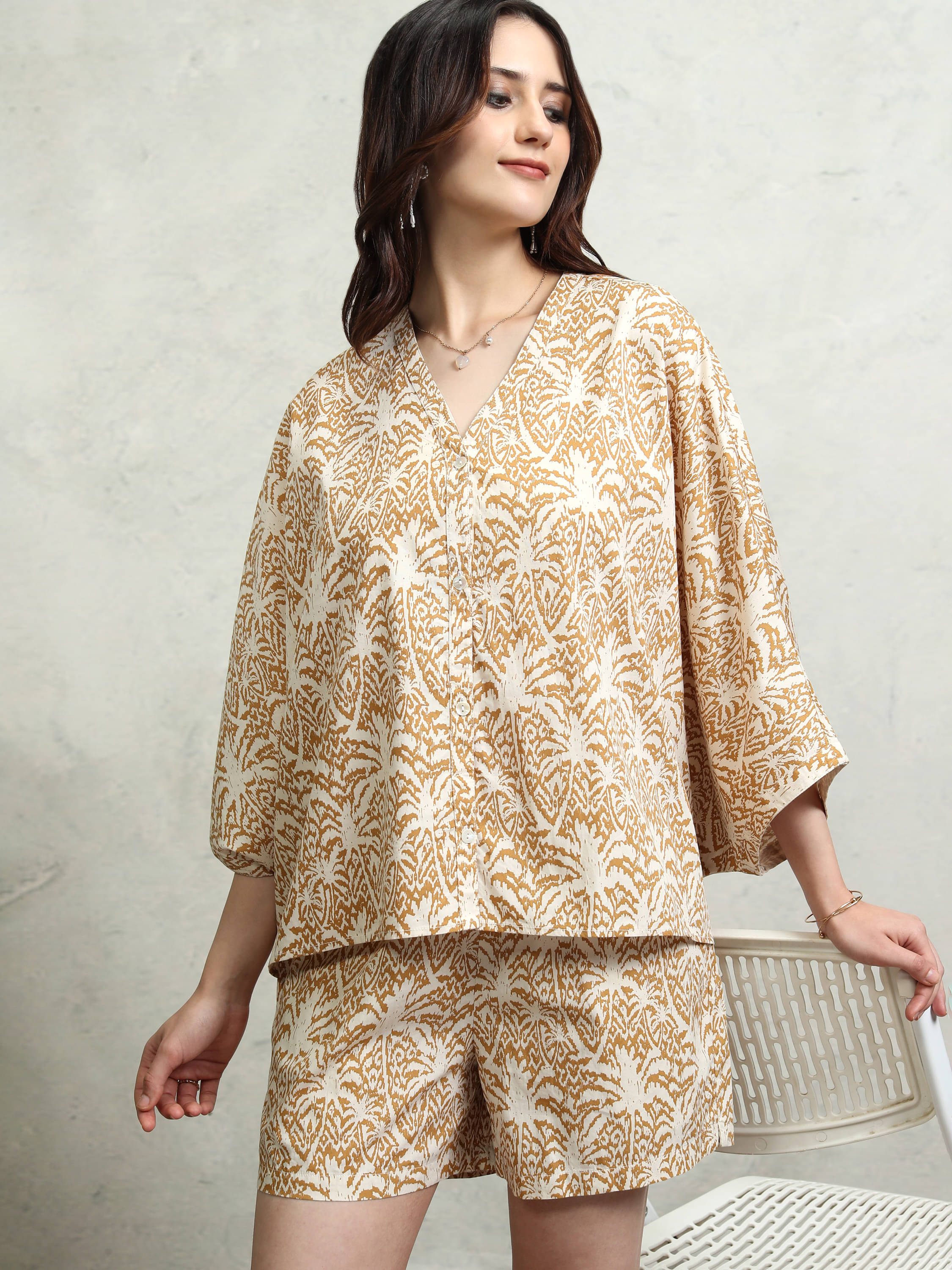 Tokyo Talkies Women's Cotton Regular Top ( Brown )     			Tokyo Talkies Women's Cotton Regular Top ( Brown )
