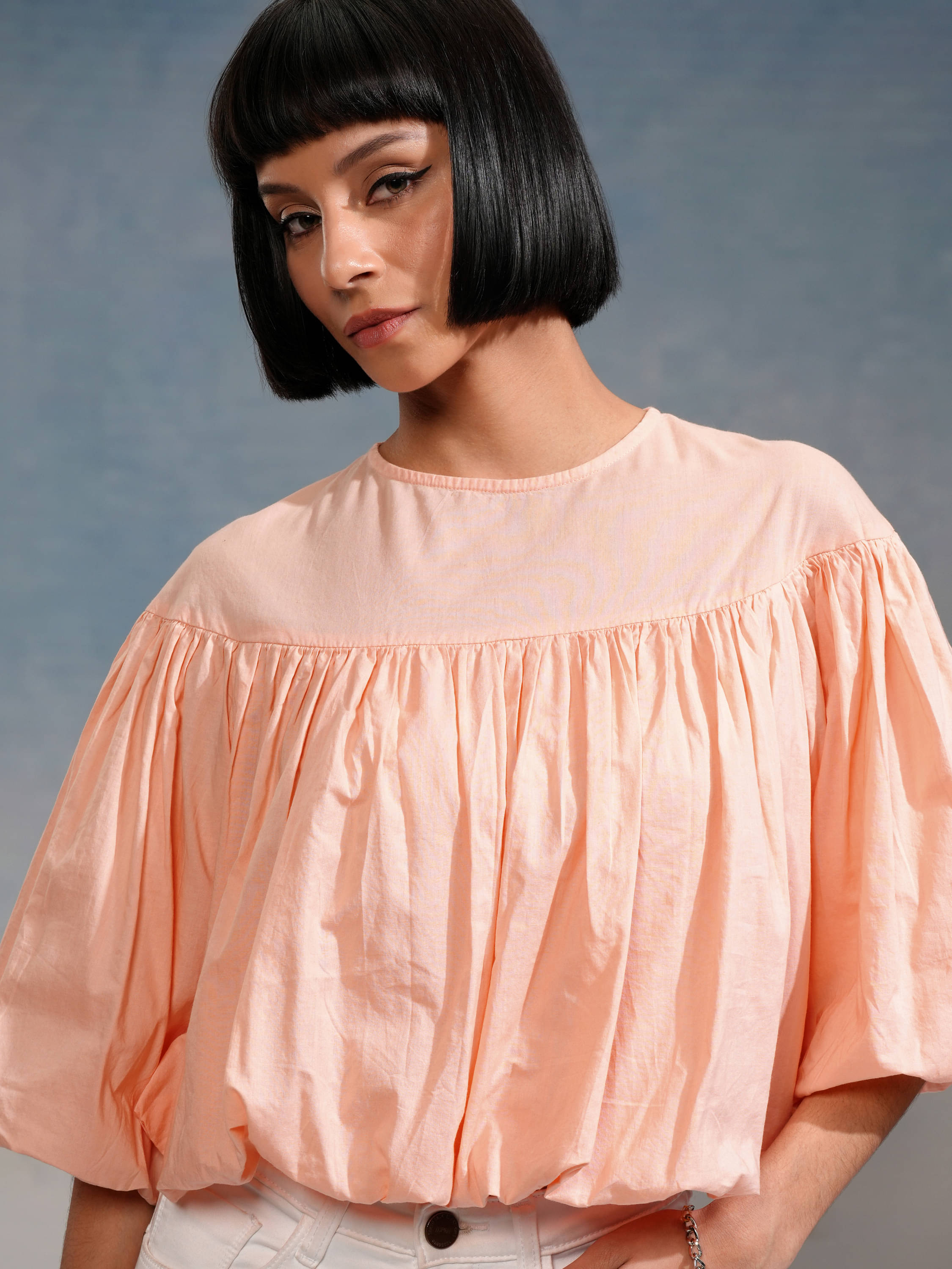     			Tokyo Talkies Women's Cotton Crop Top ( Peach )
