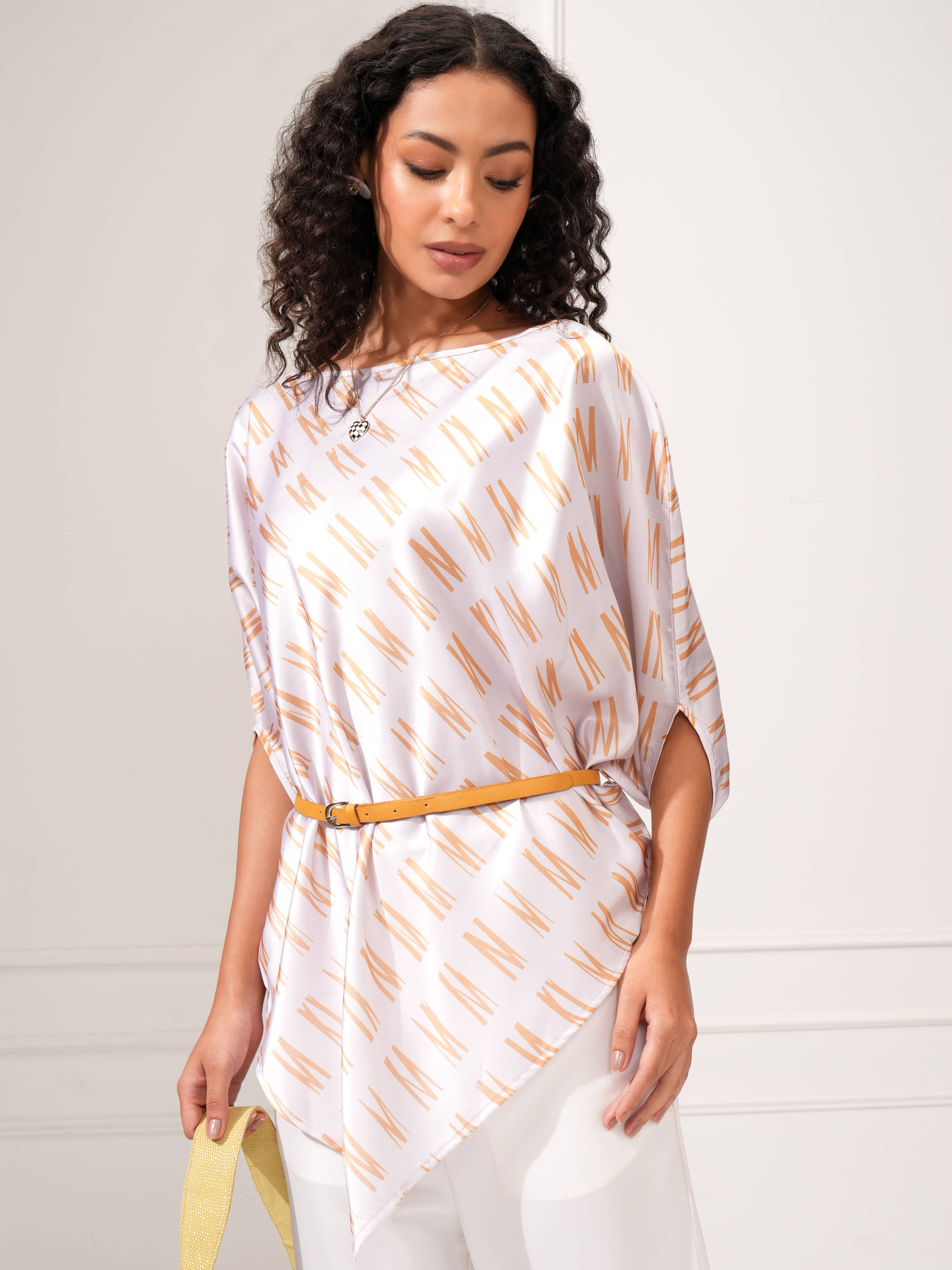 Tokyo Talkies Women's Polyester Kaftan ( Off White ) Tokyo Talkies Women's Polyester Kaftan ( Off White )