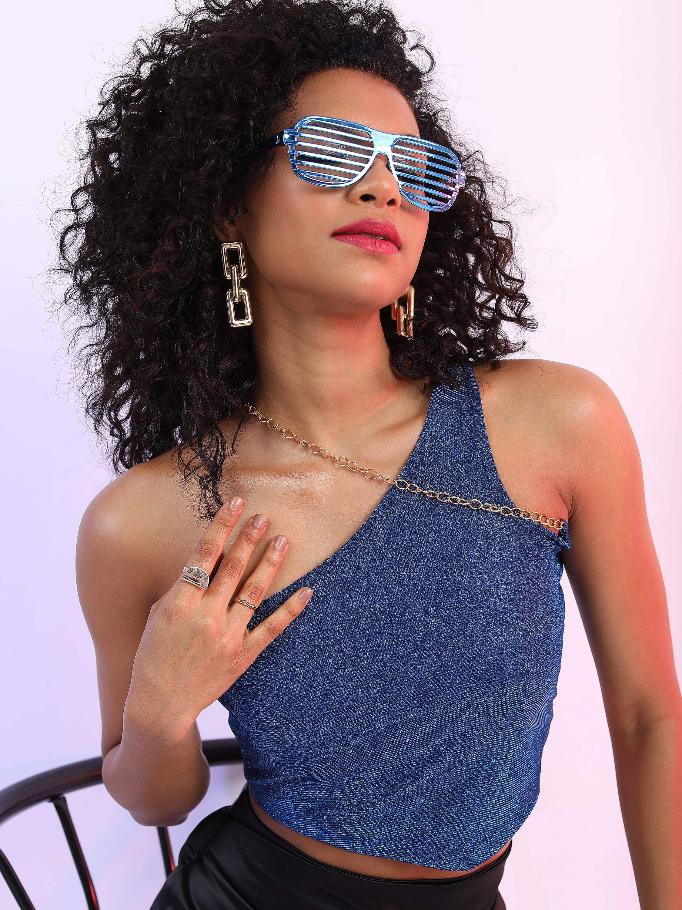 Tokyo Talkies Women's Polyester Regular Top ( Blue ) Tokyo Talkies Women's Polyester Regular Top ( Blue )