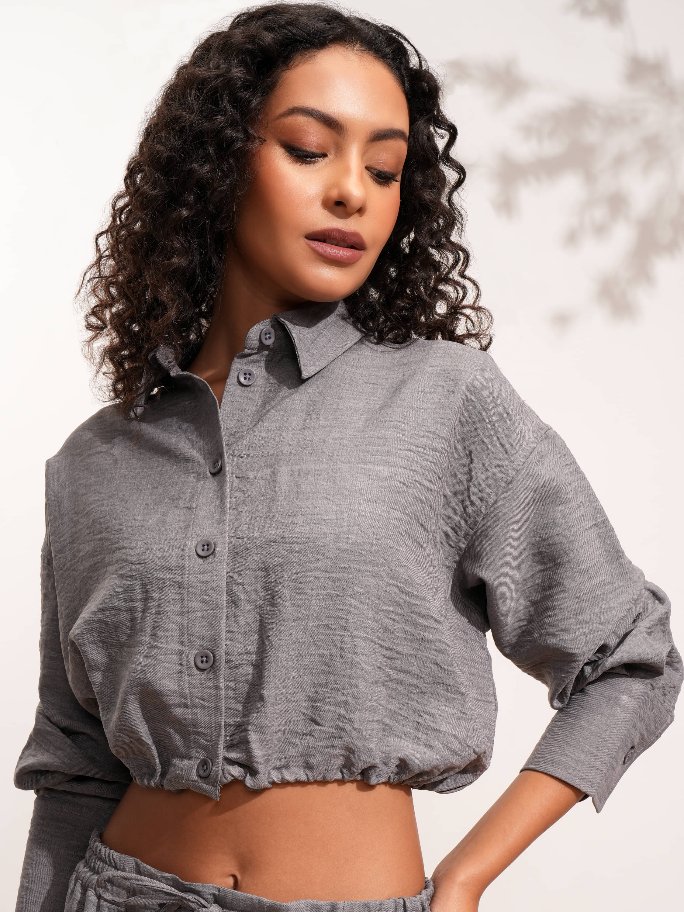     			Tokyo Talkies Women's Polyester Regular Top ( Grey )