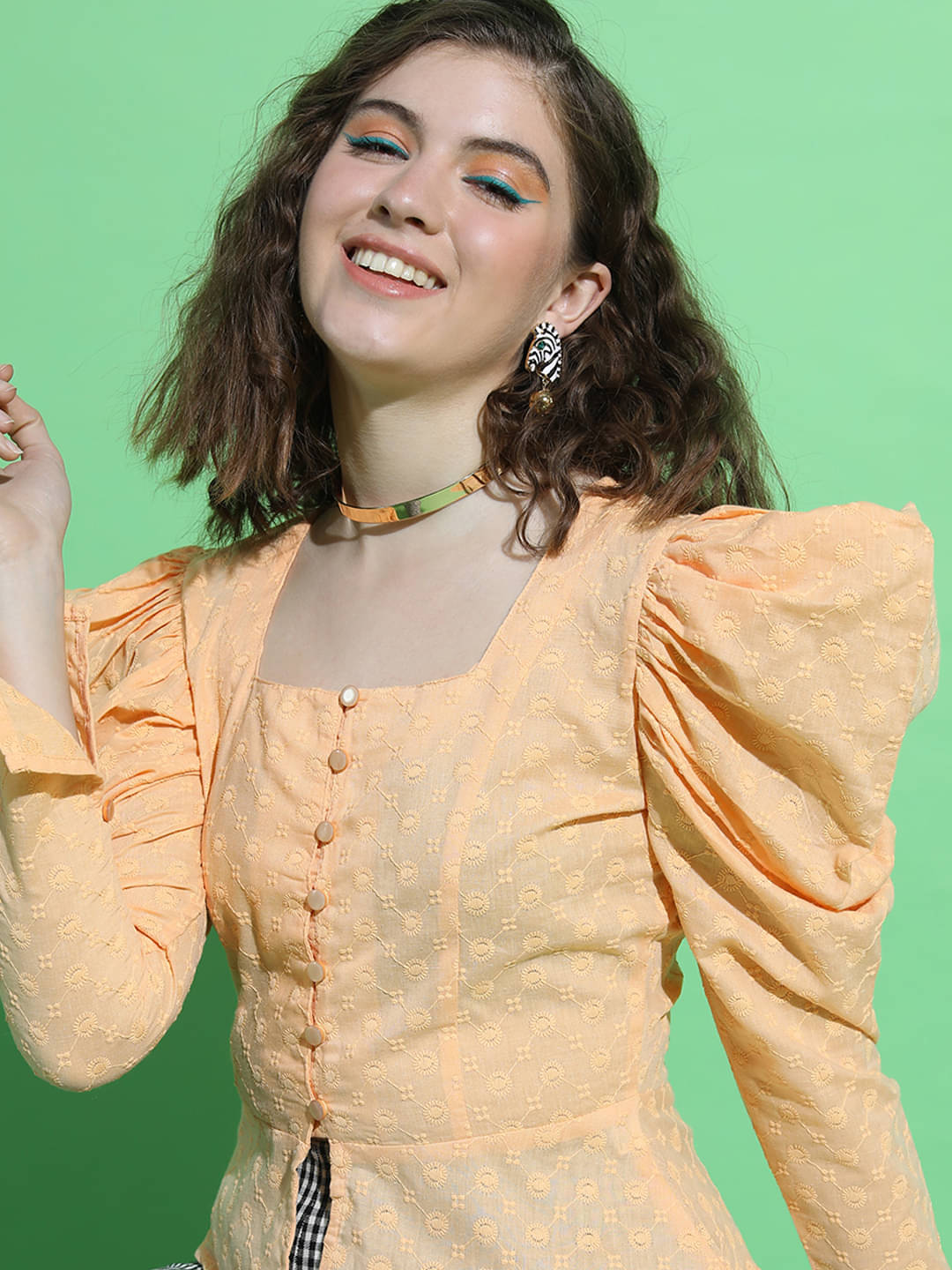 Tokyo Talkies Women's Polyester Regular Top ( Orange ) Tokyo Talkies Women's Polyester Regular Top ( Orange )