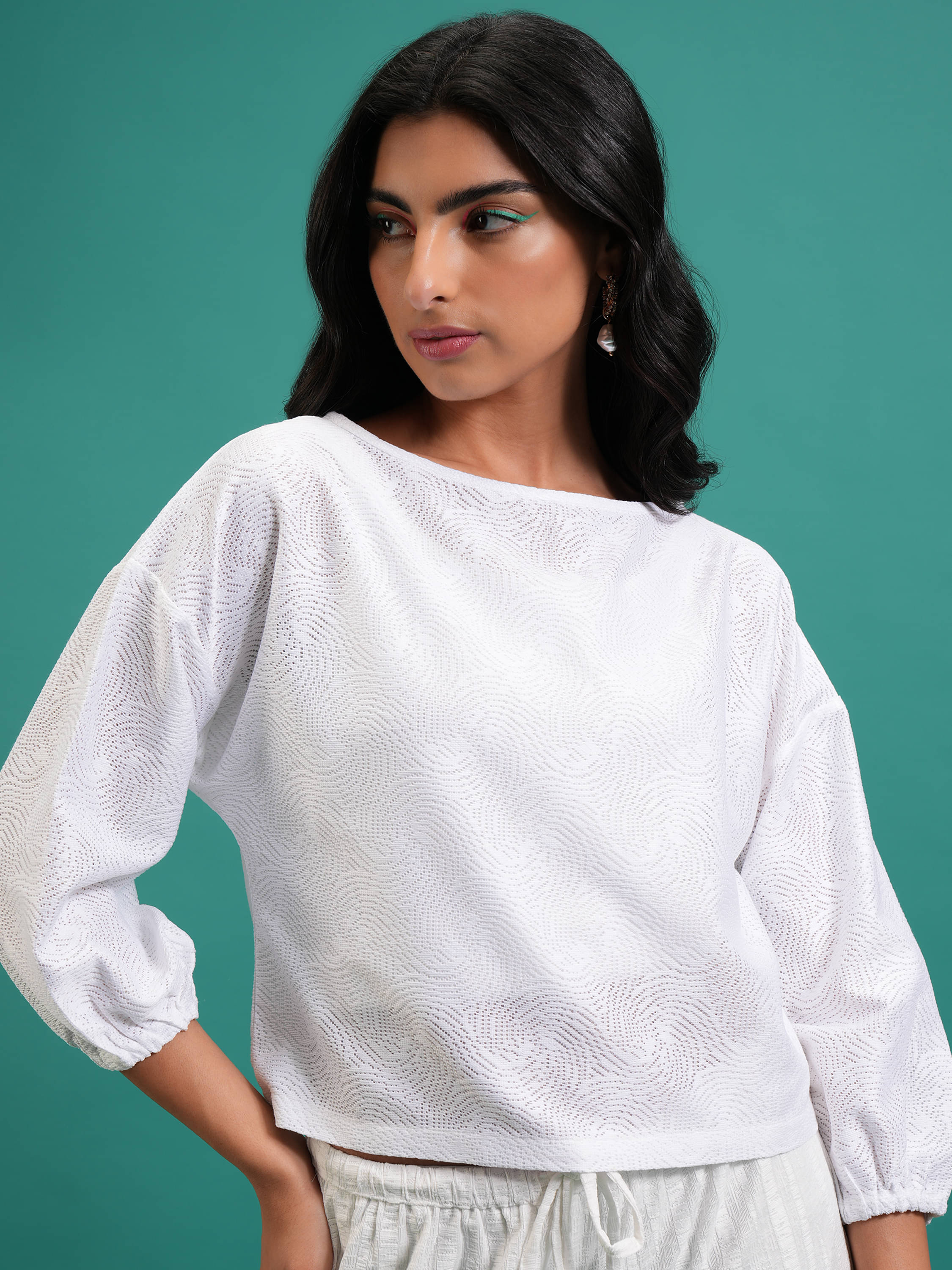     			Tokyo Talkies Women's Polyester Regular Top ( White )