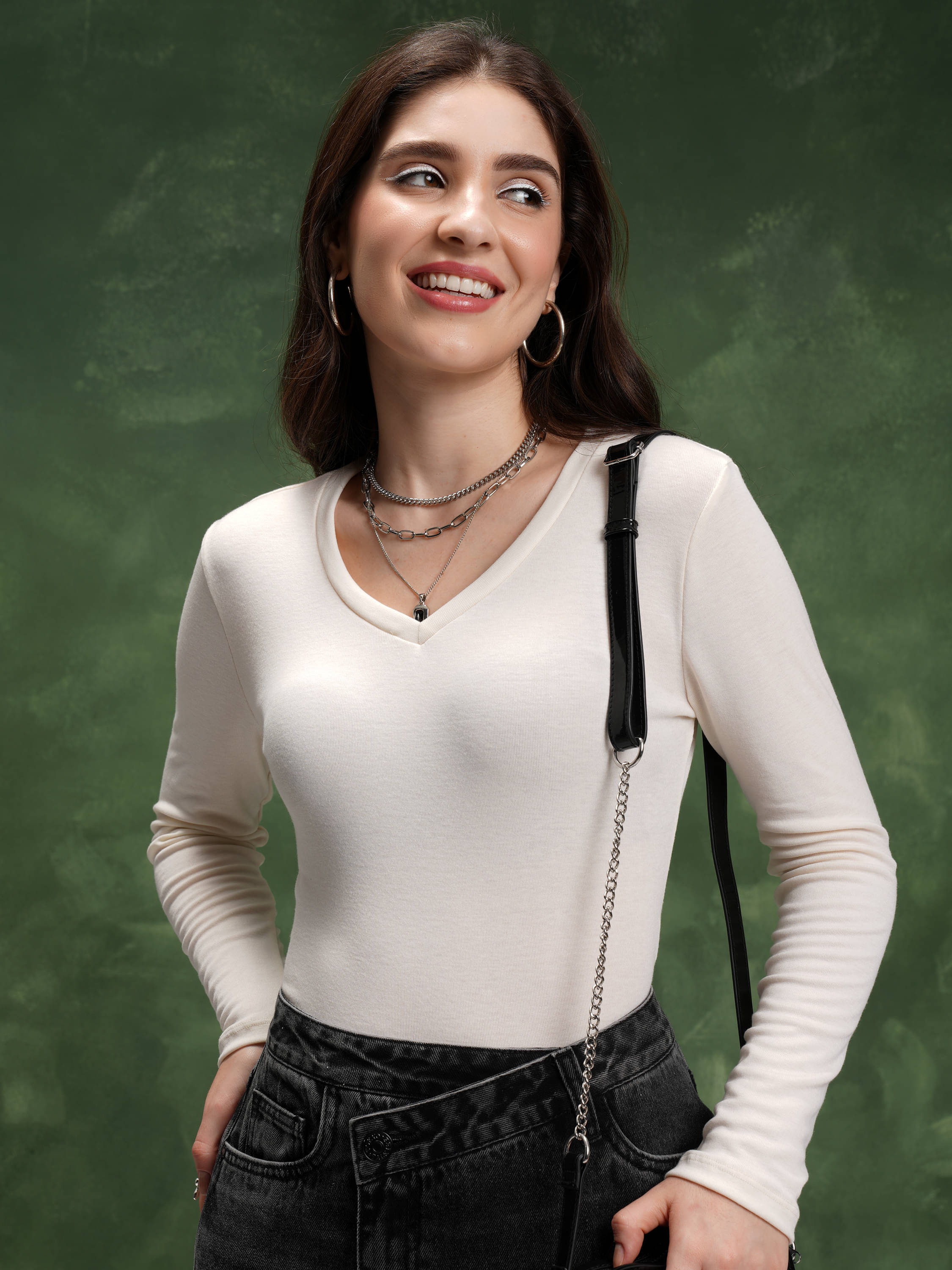 Tokyo Talkies Women's Polyester Regular Top ( Off White )     			Tokyo Talkies Women's Polyester Regular Top ( Off White )