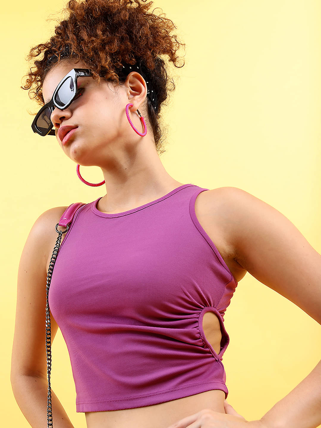     			Tokyo Talkies Women's Polyester Regular Top ( Purple )