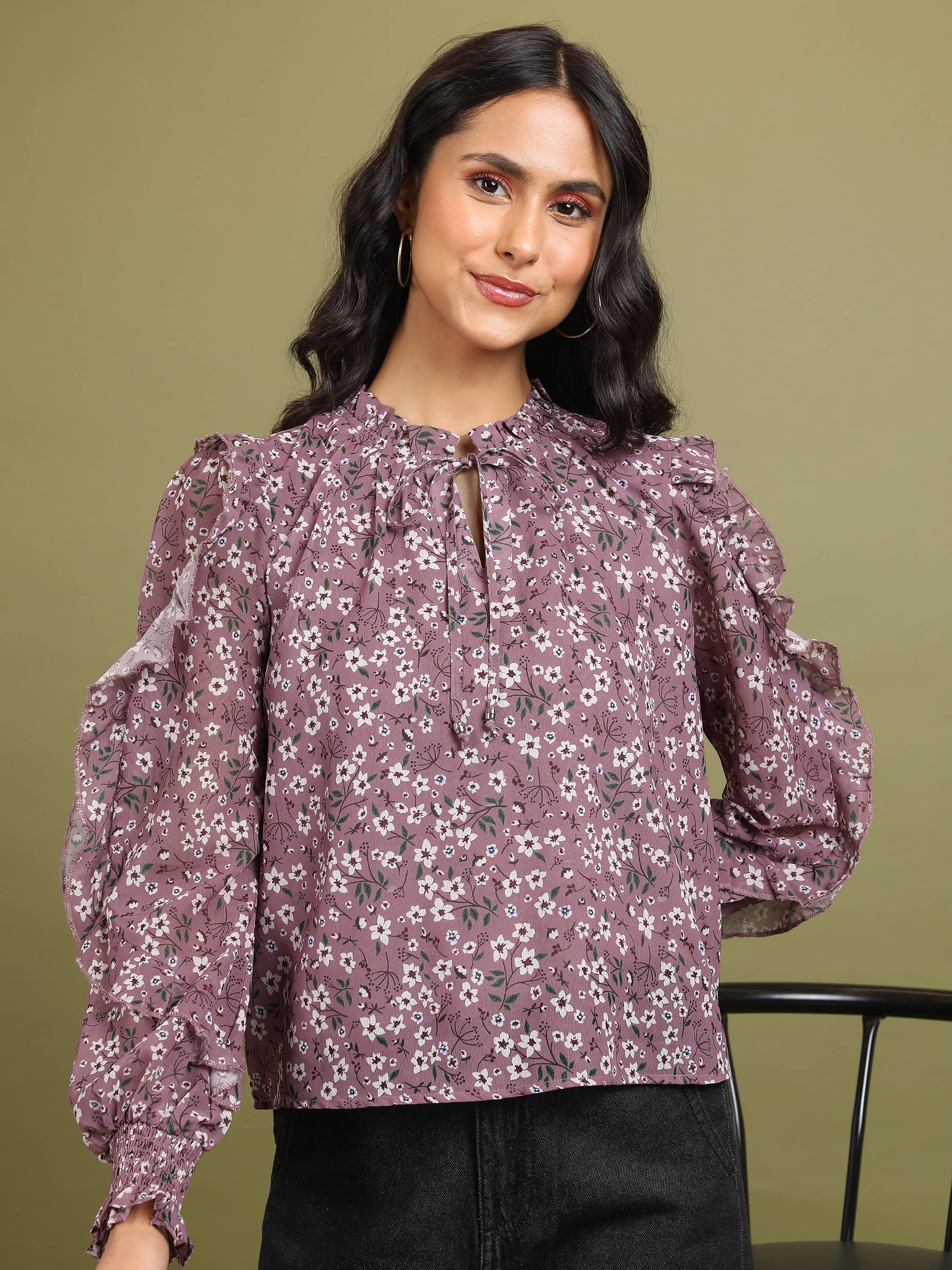 Tokyo Talkies Women's Polyester Regular Top ( Pink ) Tokyo Talkies Women's Polyester Regular Top ( Pink )