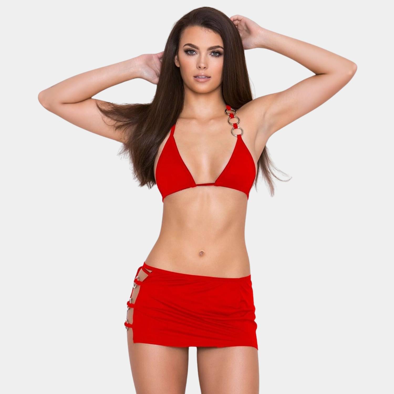     			Zerjama Lace Non Padded Bra & Panty Set ( Red , Pack of 1 )