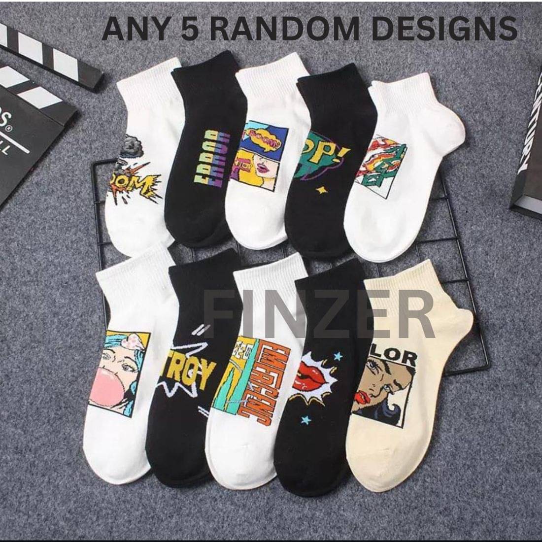 finzer Pack of 5 Men's Cotton Ankle Length Socks ( Multicolor )     			finzer Pack of 5 Men's Cotton Ankle Length Socks ( Multicolor )