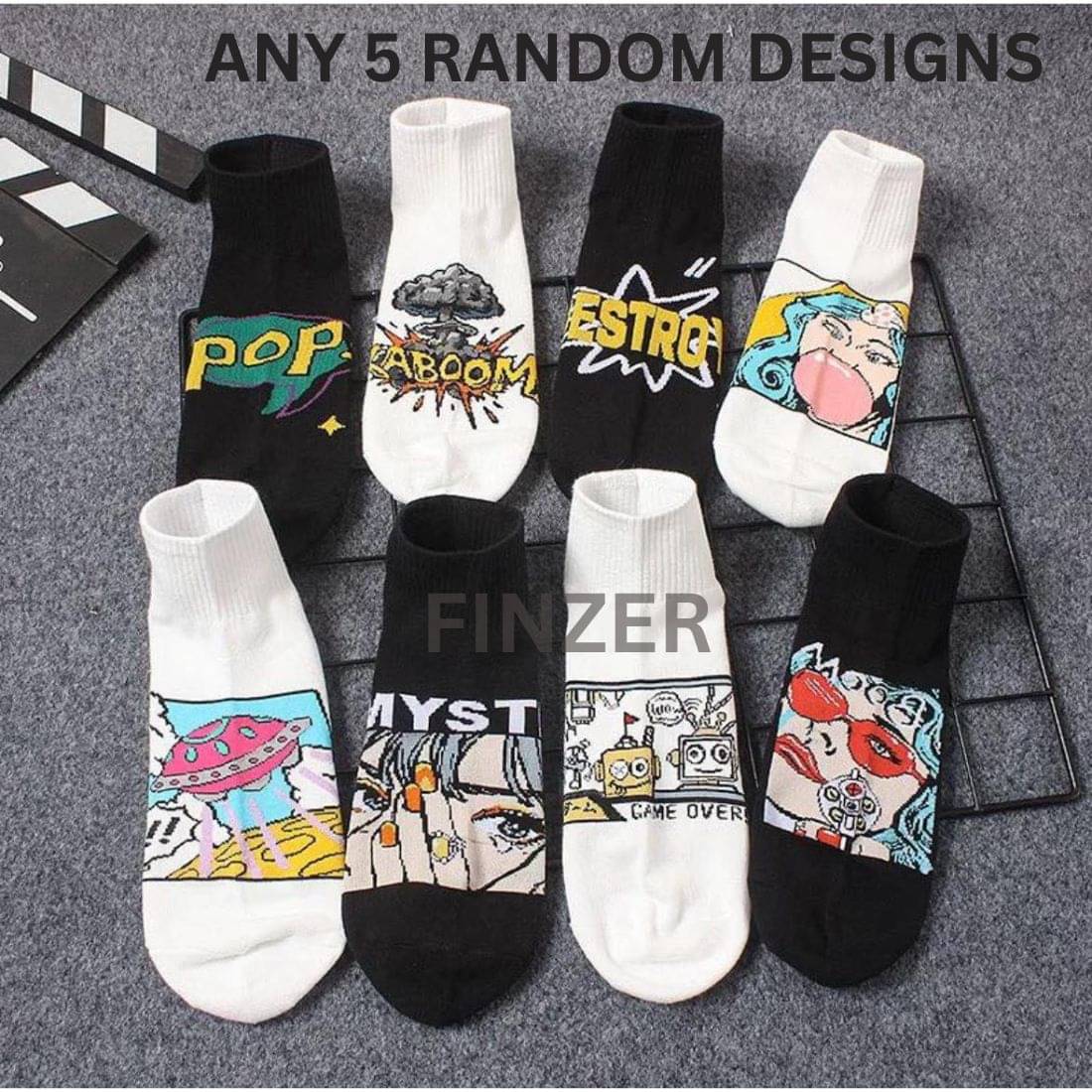 finzer Pack of 5 Men's Cotton Ankle Length Socks ( Multicolor )     			finzer Pack of 5 Men's Cotton Ankle Length Socks ( Multicolor )